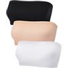 Geyoga 3 Pezzi Reggiseni a Fascia Senza Spalline Bra Top a Tubo Corto Bralette Bandeau Non Imbottito Elasticizzato per Donna