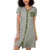 Marvmys Camicia Notte Donna Cotone Corta Cardigan con Scollo V e Bottoni Donna Adatto Leggero e Confortevole per Il Parto Ospedaliero Quotidiano per L'Allattamento al Seno