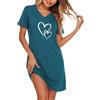 Marvmys Camicia da Notte Donna Estiva Cotone Manica Corta | Scollo a V Pigiama Estivo con Stampa per Casa Casuale