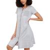 Marvmys Camicia Notte Donna Cotone Corta Cardigan con Scollo V e Bottoni Donna Adatto Leggero e Confortevole per Il Parto Ospedaliero Quotidiano per L'Allattamento al Seno