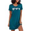 Marvmys Camicia da Notte Donna Cotone Maniche Corte Abbigliamento Donna Camicia da Notte Stampata Dell'Amore Confortevole Pigiama a Girocollo S-3XL