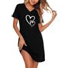 Marvmys Camicia da Notte Donna Estiva Cotone Manica Corta | Scollo a V Pigiama Estivo con Stampa per Casa Casuale