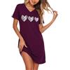 Marvmys Camicia da Notte Donna Estiva Cotone Manica Corta | Scollo a V Pigiama Estivo con Stampa per Casa Casuale