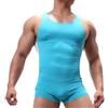 SPNSSTCR Body da uomo per sport, palestra, atletica, tifosi intimi, boxer, wrestling, canottiere, tute, Celeste, M