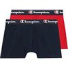 Champion Core X2, Boxer aderenti Uomo, Blu Marino & Rosso, XXL