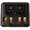 Ariete 4631 Friggitrice ad aria Doppia 9L, 2400W, Capacità totale 9L, 11 programmi, Multifunzione, Fino a 3,6 kg di fritto Temperatura fino a 200°C, Doppio cestello, BPA Free, Nero