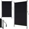 FANTASK Tenda da sole verticale retrattile con manovella, tenda da sole verticale, per balcone, 150 x 220 - 310 cm, colore nero