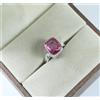 Anello In Pietra Naturale Tanzanite Malaya 9,15 Ct 9 mm Cushion Rosa