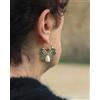 Boucles d'oreille Dormeuse Doré Créole Foglia Magnolia In Nacre Retro SB63