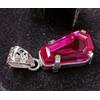 Chirag Gems Ciondolo In Argento 925 Con Zaffiro Rosa Naturale A++ E Taglio Fancy 22 Ct