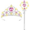 HOTUT Accessori Principessa Bella, Principessa Corona e Principessa Bacchetta, Cerchietto per Capelli con Corona Luminosa, Accessori Abito per Carnival Birthday Party Festa di Halloween