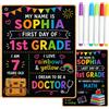 ChunRun Lavagna double-face per primo giorno di scuola e ultimo giorno di scuola, 30,5 x 25,4 cm, in legno, riutilizzabile, per bambini, asilo, scuola materna (nero, 25,4 x 30,5 cm)