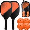 Ejoyous Set di Paddle Ball, 2 Racchette 4 Palline Borsa | Racchette in legno, palline cave in PVC, protezione dei bordi stretti, impugnatura ergonomica, gioco da viaggio per interni