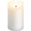goobay Candele LED Candela di cera reale bianca 7,5x12,5 cm Con funzione timer 3D-Spicco alimentato a batteria Bianco caldo, Tealight per decorazioni eleganti, illuminazione sicura ed elegante 77775