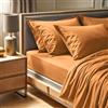 Nuit Des Rêves Premium Orange Ranforce - Lenzuolo con angoli, 160 x 200 + 30 cm, 100% cotone, 155 fili, lavabile in lavatrice a 30 °C, morbido e resistente