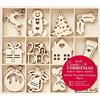docrafts Crea Christmas Misti in Legno, Naturale, Confezione da 48