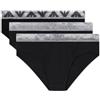EMPORIO ARMANI Confezione da 3 Slip da Uomo, Nero/Nero/Nero, M