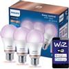 Philips 3x Lampadina LED E27 A60 8,8 W = 60 W 806 lm 2200-6500 K RGB + TW Intelligente SMART WiFi Bluetooth App WiZ Philips