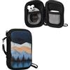 kwmobile custodia per cuffie in-ear compatibile con cuffie in-ear - custodia in neoprene - dimensioni interne - custodia in bianco marrone chiaro blu scuro