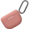 kwmobile Custodia in silicone kwmobile per Jabra Elite 8 Active - Custodia protettiva per cuffie con moschettone - Motivo goffrato Dark Rose
