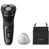 Philips Serie 3000, rasoio elettrico S3244/12, per rasatura a secco e a umido, rasoio rotativo, colore nero, sistema di lame PowerCut, da sostituire ogni 2 anni con il modello SH30, 2 anni di durata, alimentazione a batteria