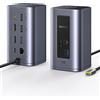 Baseus Docking Station USB-C, Nomos Air 12-in-1, per due monitor, con porte USB-C/A a 10 Gbps, alimentazione PD da 100W e connessione Ethernet Gigabit