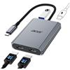 Acer Adattatore USB-C Acer, 2 porte HDMI 4K, alimentazione PD 100W, hub USB 3.0