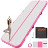 VEVOR Tappetino gonfiabile per ginnastica VEVOR, 300x100x10 cm, Airtrack per allenamento, competizioni e yoga, con superficie antiscivolo, pompa d'aria elettrica da 600W, kit di riparazione, ugelli e borsa, colore rosa