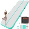 VEVOR Tappetino gonfiabile per ginnastica VEVOR, 300x100x10 cm, Airtrack per allenamento, competizioni e yoga, con superficie antiscivolo, pompa d'aria elettrica da 600W, kit di riparazione, ugelli e borsa, colore verde menta