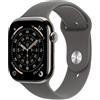Apple Watch Series 11 GPS + Cellular 42mm Natural Titanium Case with Stone Grey