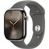 Apple Watch Series 10 GPS + Cellular 42mm Natural Titanium Case with Stone Grey