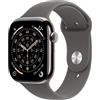 Apple Watch Series 11 GPS + Cellular 46mm Natural Titanium Case with Stone Grey