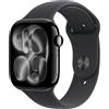 Apple Watch Series 11 GPS + Cellular 42mm Jet Black Aluminium Case with Black Sp