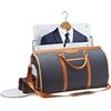 ZRSUN Borsa porta abiti da viaggio, borsa porta indumenti, borsone convertibile con scomparto per scarpe, perfetta per viaggi di lavoro e gite nel fine settimana, Nero