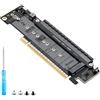 SinLoon Scheda di espansione PCIe 5.0 X16, PCIe Bifurcation Riser Card, divide lo slot X16 in X8+X4+X4, supporta NVMe M.2 SSD e GPU a basso profilo, compatibile con unità 22110/2280, con indicatore