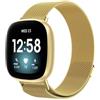 Koelaa Metallo Cinturino Compatibile con Fitbit Versa 4/Sense 2/Versa 3/Sense, Cinturino Sportivo, Maglia Cinturini di Ricambio Regolabili - Oro