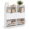 Thalyrnn Ampio armadio per scarpe con 4 sportelli (Scarpiera a 4 ripiani) | Scaffale per scarpe con divisori regolabili per corridoio, ingresso, fino a 16 paia di scarpe, 100,5 x 24 x 100 cm