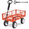 VEVOR Carrello Portaoggetti da Giardino Carretto da Giardinaggio in Acciaio Carico max da 408,2 kg Carrello per Trasporto da Giardino per Legna Terra Detriti con Lati Rimovibili, Carretto Trainabile