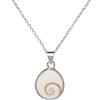 81stgeneration Collana in Argento Sterling con Conchiglia Ovale con Occhio di Shiva | Ciondolo a Goccia in Argento 925 con Intarsio a Conchiglia su Catena a Maglie da 18