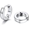 U7 Orecchini Uomo Donna Cerchio Piccolo Acciaio Inossidabile Dia. 7-16mm | Orecchini Cerchio Huggie Diametro 7/8/9/10/12/14/16mm; Acciaio Chirugico Anallergico Argento/Oro/Nero; Regalo per Uomo Donna
