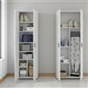 Dmora Armadio Multiuso Grande Clinton 139x190h cm Bianco Modulabile 9 Ripiani, 4 Ante