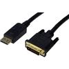 Digitus DisplayPort / DVI Cavo di collegamento [1x Spina DisplayPort - 1x Spina DVI 24+1 poli] 1.8 m Nero [AK-340306-020-S]