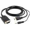 Gembird Cavo Gembird A-HDMI-VGA-03-10 Vga a Hdmi / Jack 3.5mm M/M nero