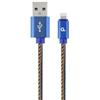 Gembird Cavo Gembird Premium jeans (denim) 8-pin with metal connectors, 2m, blue [CC-USB2J-AMLM-2M-BL]