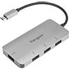 Targus Hub usb Targus USB-C 4Porte USB-A HUB Grigio [NUTARUS4P000002]