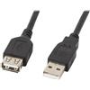 Lanberg Cavo Lanberg USB 2.0 M/USB 2.0 F 5m Nero [CA-USBE-10CC-0050-BK]