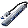 QOLTEC Hub Qoltec usb 3.0 4in1 3 porte Grafite [NUQOLUS4P053793]
