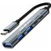 QOLTEC Hub Qoltec usb-C 3.1 5in1 usb-C PD 2 porte Grafite [NUQOLUS5P053790]