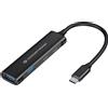 Conceptronic Hub usb Conceptronic SB 3.2 Gen 1 a 4 porte 2xUSB-C/2xUSB-A custodia in alluminio Nero [HUBBIES012B]