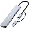 QOLTEC Adattatore HUB Qoltec 8in1 USB-C/USB 8 porte in Alluminio Grafite [NUQOLUS8P053794]